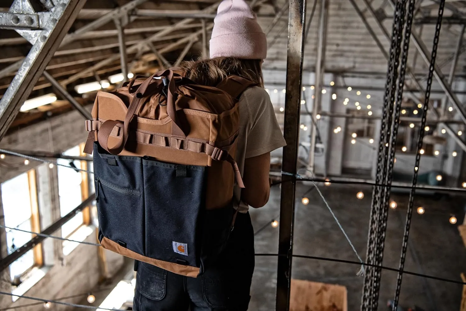 Carhartt 28L Nylon Cinch-Top Convertible Tote Backpack, Durable Pack with Laptop Sleeve, Port, One Size