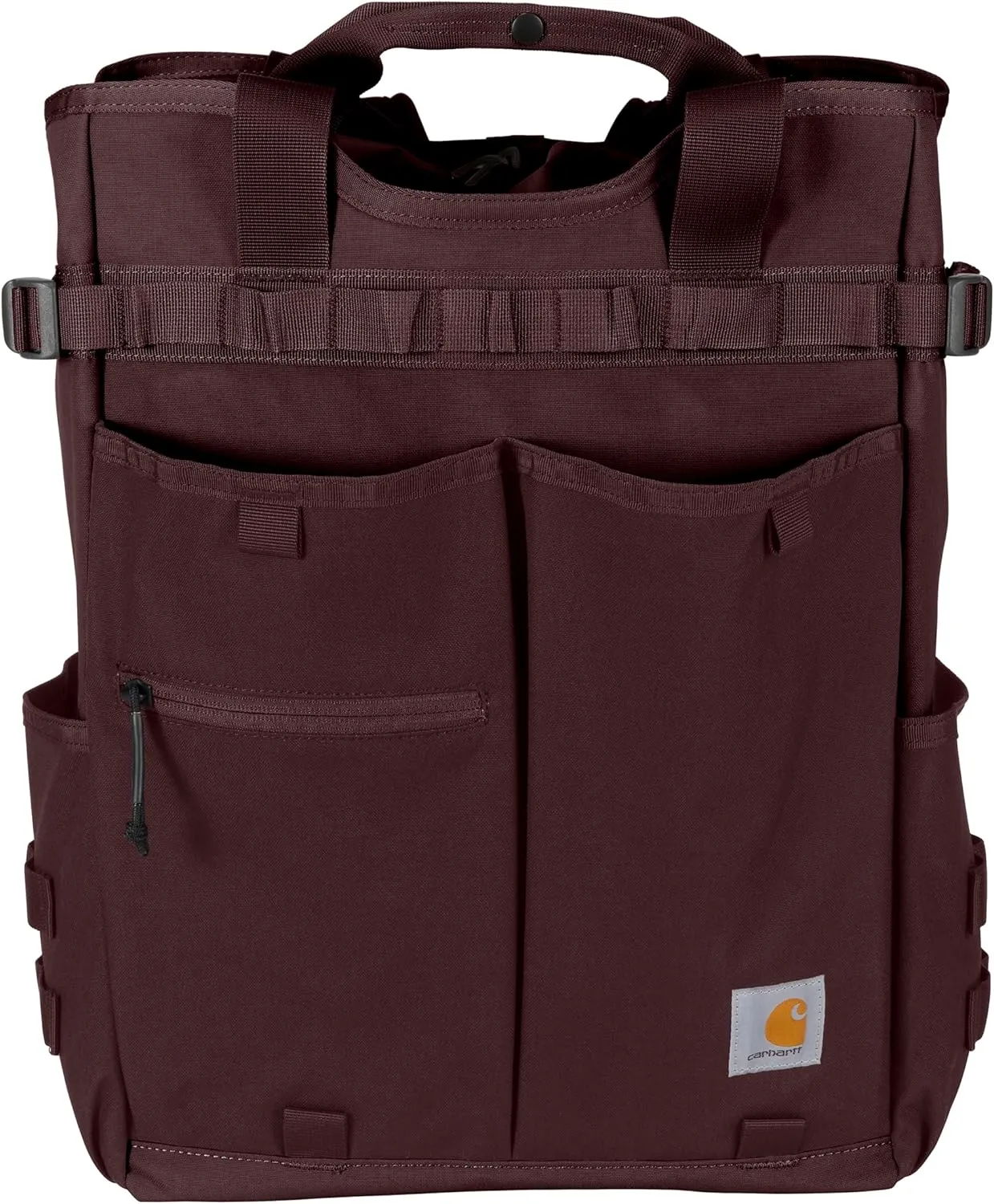 Carhartt 28L Nylon Cinch-Top Convertible Tote Backpack, Durable Pack with Laptop Sleeve, Port, One Size