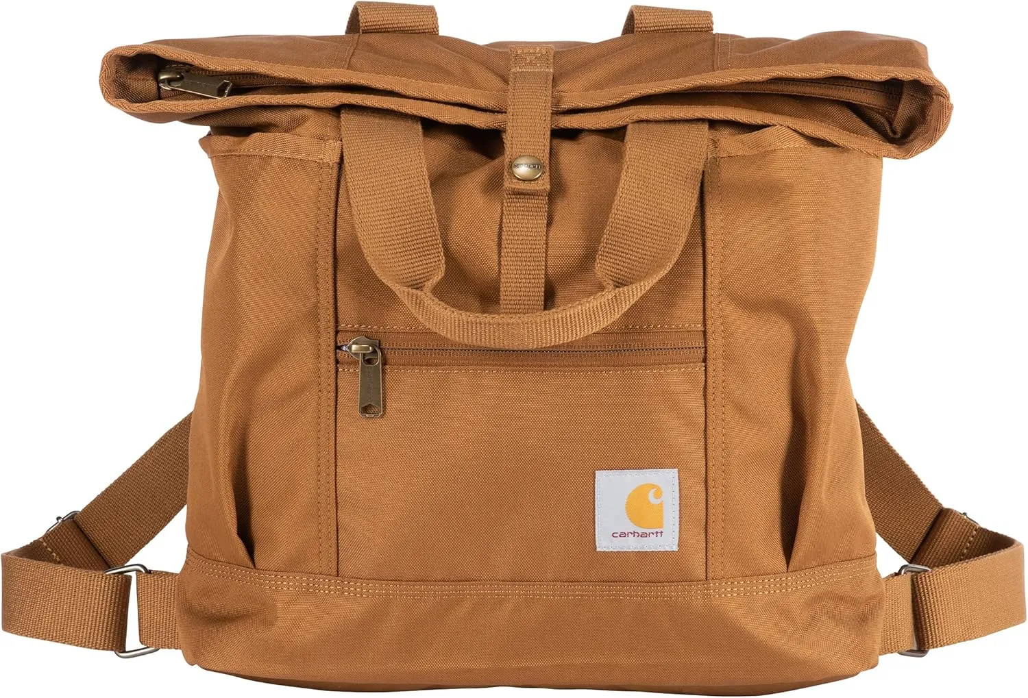 Carhartt, Durable Bag with Adjustable Straps and Laptop Sleeve, Convertible Backpack Tote Brown, One Size
