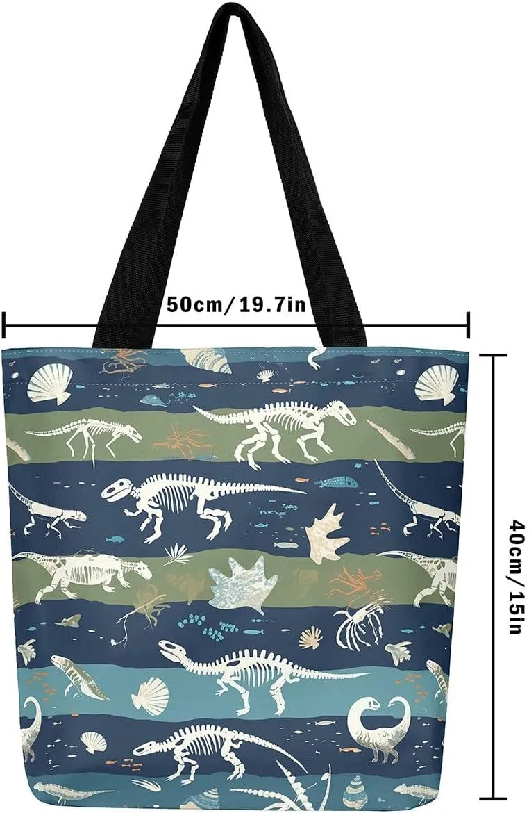 Cartoon Ferret Canvas Tote Bag for Women,Lovely Wild Animals Waterproof Beach Bag Cute Coastal Shoulder Bag