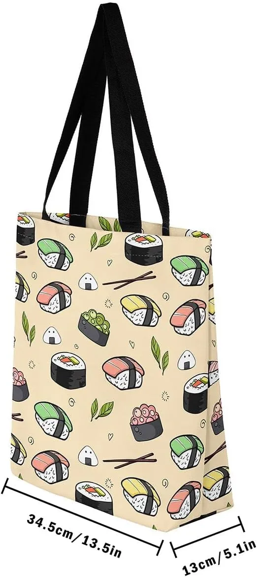 Cartoon Milk Cow Canvas Tote Bag Lovely Farm Animal Kawaii Beach Bag,Strawberry Flowers Handbag for Women