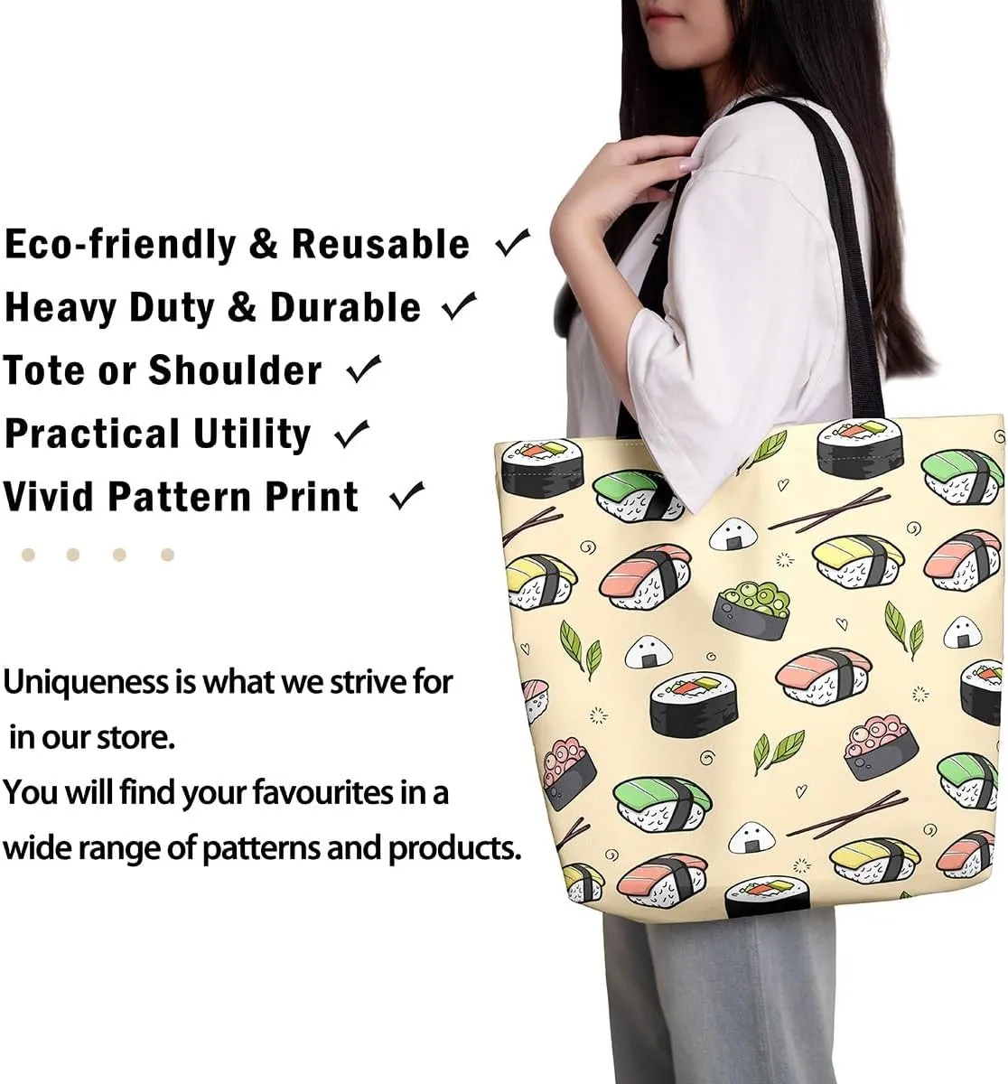 Cartoon Milk Cow Canvas Tote Bag Lovely Farm Animal Kawaii Beach Bag,Strawberry Flowers Handbag for Women