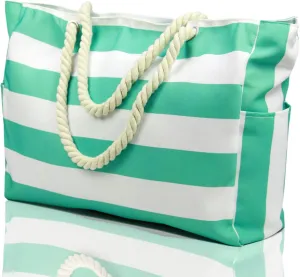 Casaphoria Beach Bag Sandproof,Beach Bags for Women Canvas Bag Large Tote Bag Swim Bag Pool Bag Tote Bag with Zipper Beach Backpack Beach Bag Tote Beach Tote Travel Tote Bags,Light Green