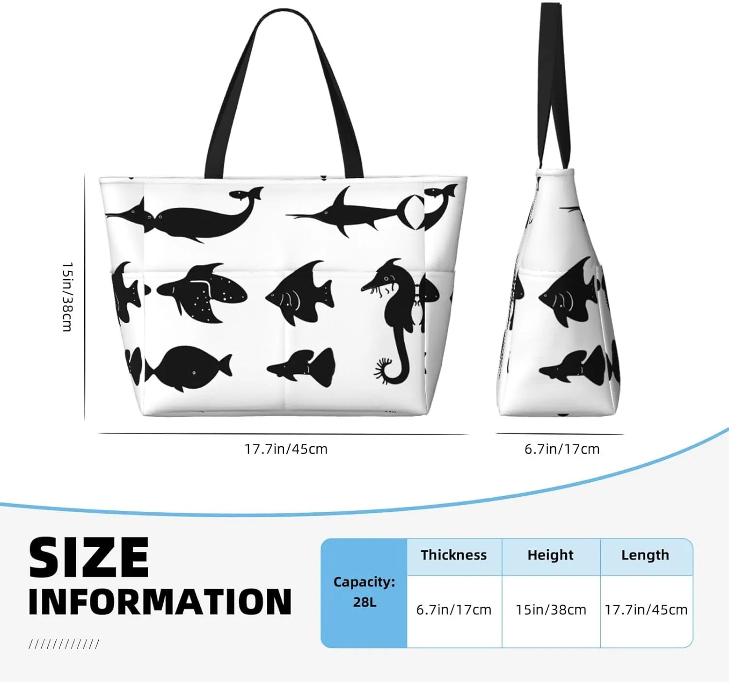 Cat And Butterfly Spacious Large Capacity Beach Travel Bag - Foldable Beach Bag Tote Bag With Zipper