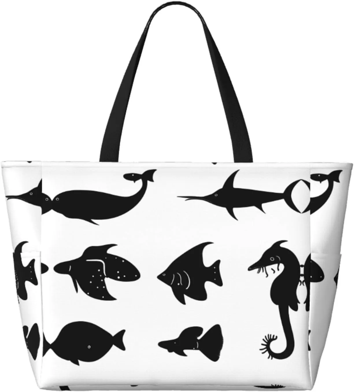 Cat And Butterfly Spacious Large Capacity Beach Travel Bag - Foldable Beach Bag Tote Bag With Zipper