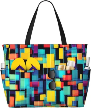 Cat And Butterfly Spacious Large Capacity Beach Travel Bag - Foldable Beach Bag Tote Bag With Zipper