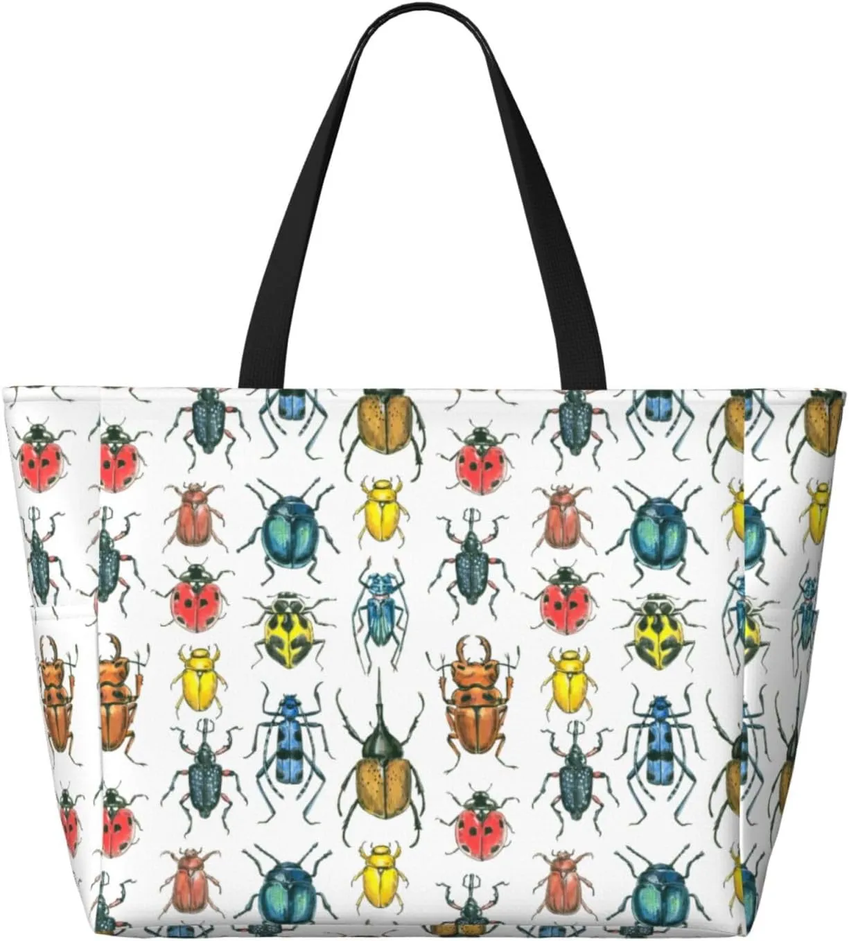 Cat Dad Beach Bag Women Tote Bag Pool Bag With Zipper For Gym Grocery Travel With Wet Pocket