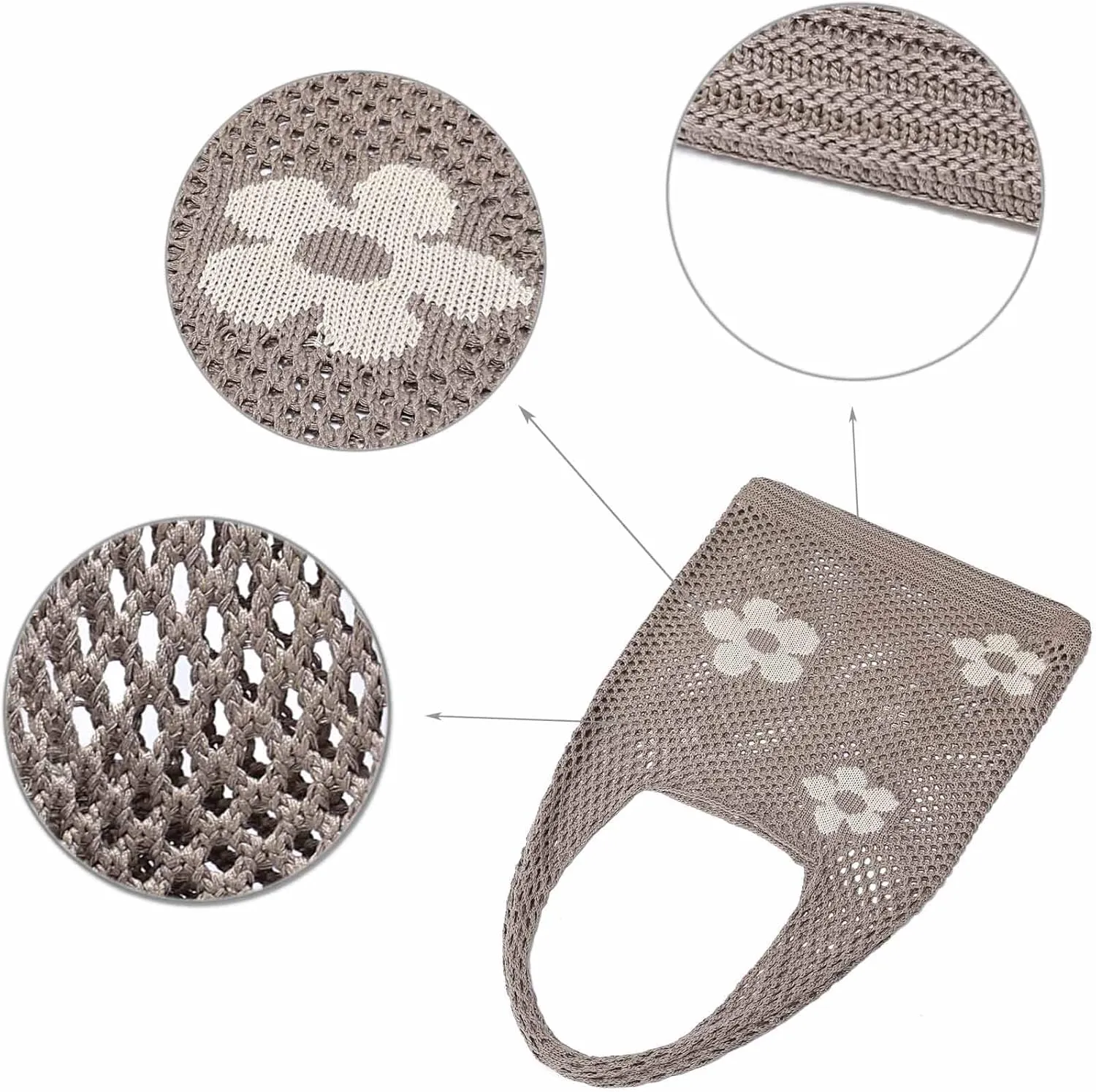 CATMICOO Crochet Beach Bag Tote: Small Knit Bag Summer Shoulder Bag for Vacation