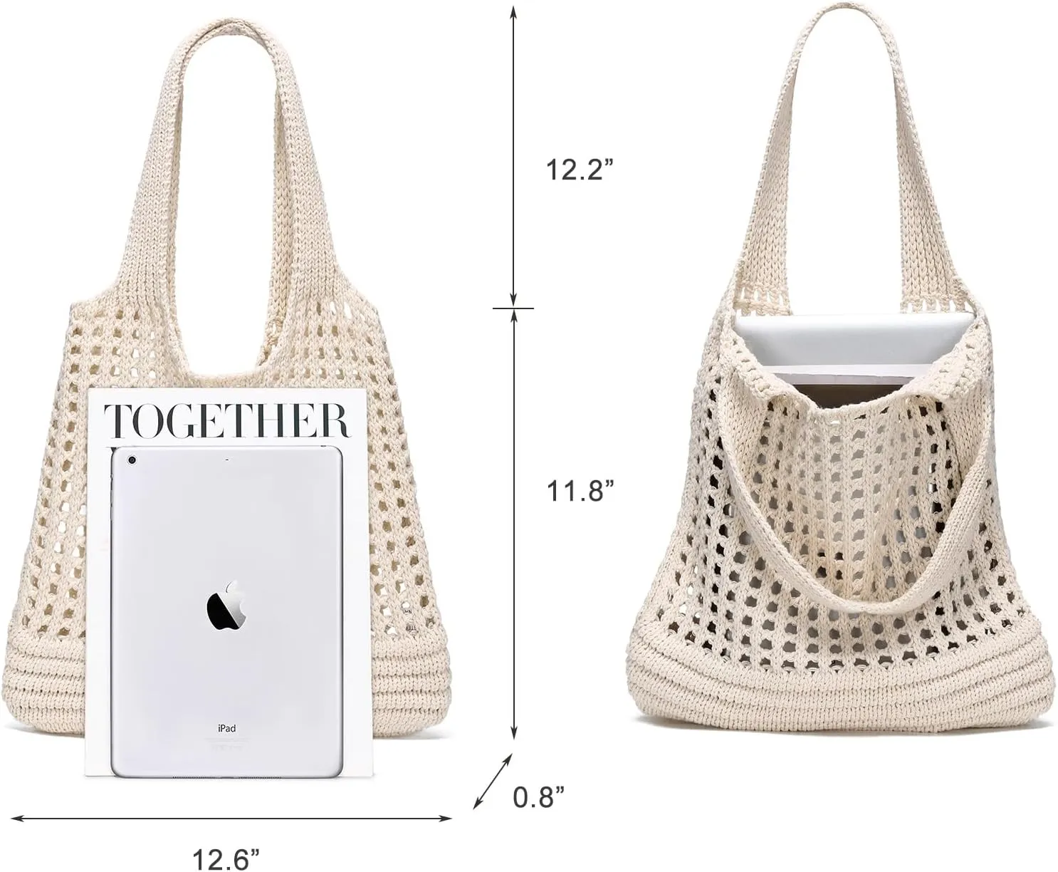 CATMICOO Crochet Beach Bag Tote: Small Knit Bag Summer Shoulder Bag for Vacation
