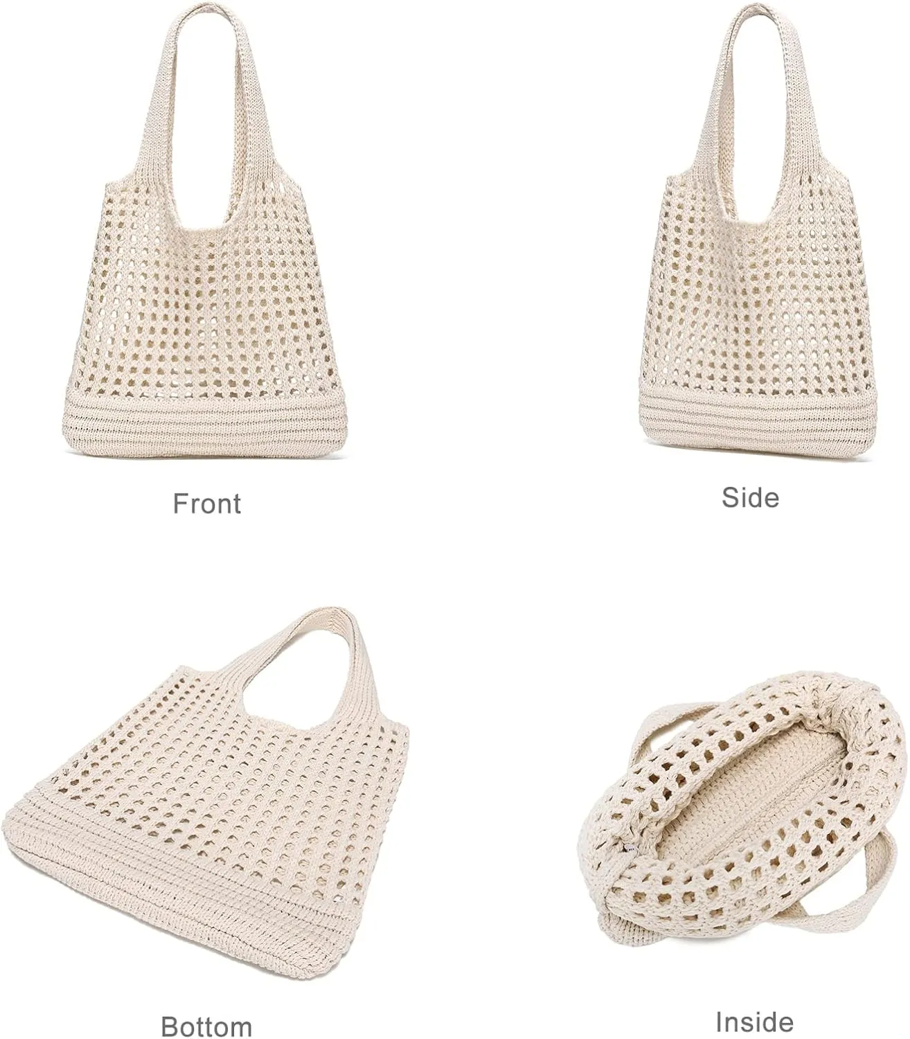 CATMICOO Crochet Beach Bag Tote: Small Knit Bag Summer Shoulder Bag for Vacation