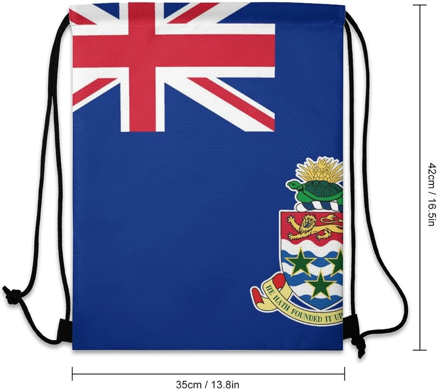 Cayman Islands Flag Drawstring Backpack Sports Gym Sackpack Water Resistant String Bag for Women Men