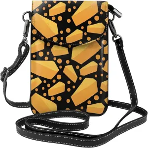 Cell Phone Golf Multipurpose Cheese Holes Black Pattern Holder - for 6 Inch Cell Phones with Detachable Shoulder Strap, Totebag Wristlet Convertible Cross Body Bag