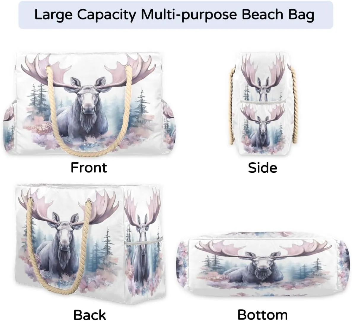 cfpolar Large Beach Bag, Waterproof Sandproof Beach Tote Bag with Zipper