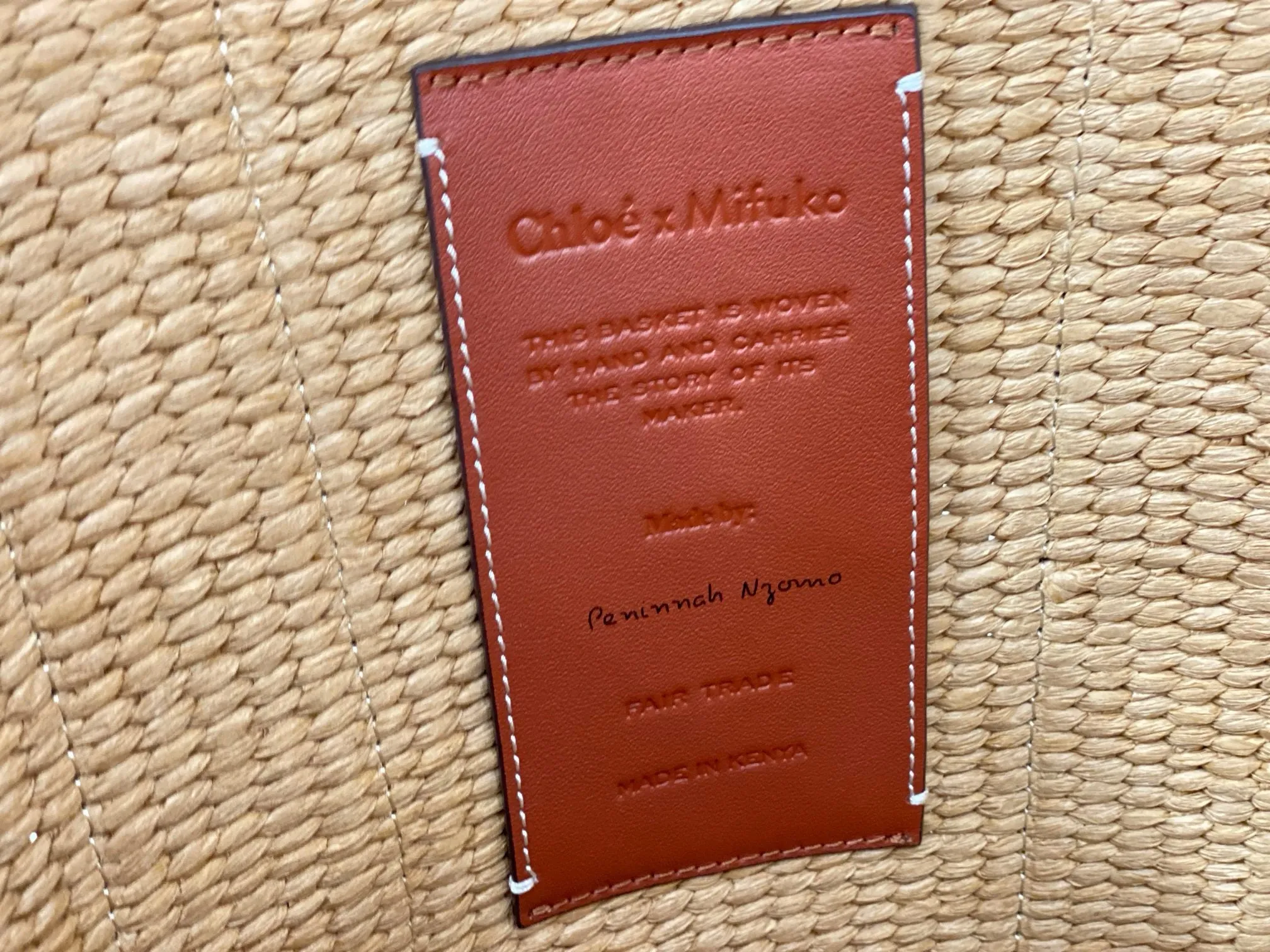 Ch!0é Woody Denim Raffia Tote