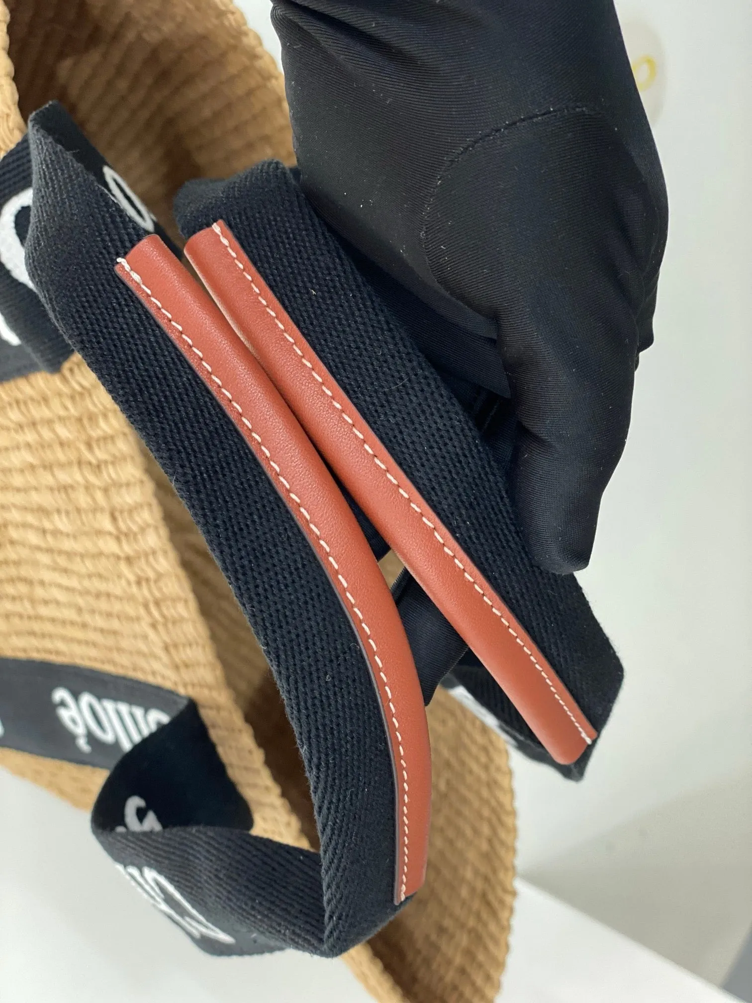 Ch!0é Woody Denim Raffia Tote