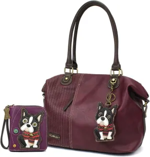 Chala Boston Terrier Zip-Around Wristlet Wallet - Dog Mom Gift