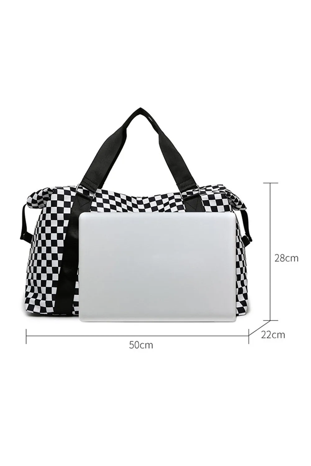 Checkered Print Large Capacity Tote Bag