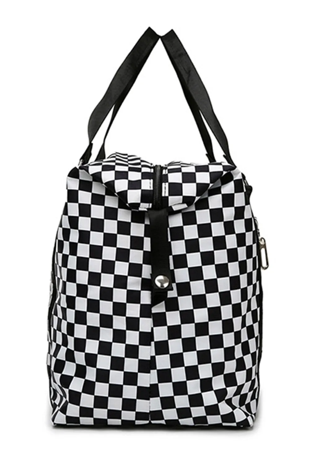 Checkered Print Large Capacity Tote Bag