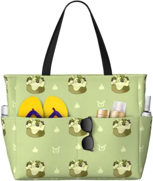 Cherry Cake Spacious Large Capacity Beach Travel Bag - Foldable Beach Bag Tote Bag With Zipper