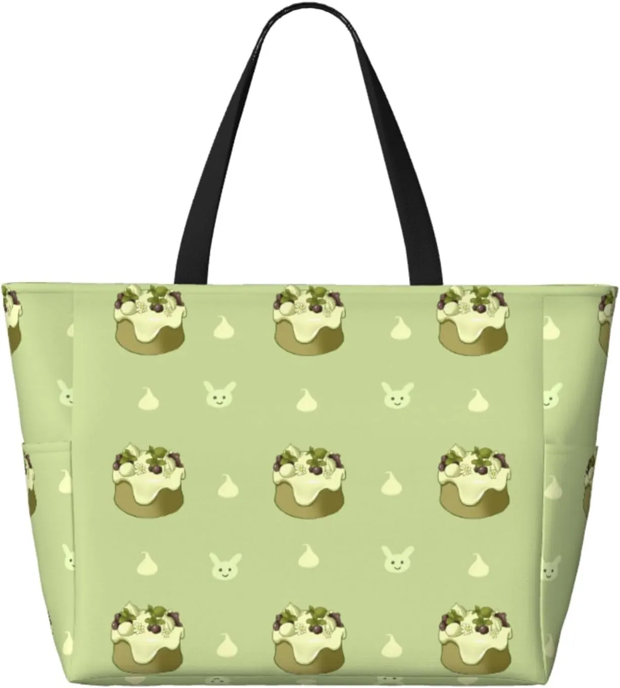 Cherry Cake Spacious Large Capacity Beach Travel Bag - Foldable Beach Bag Tote Bag With Zipper
