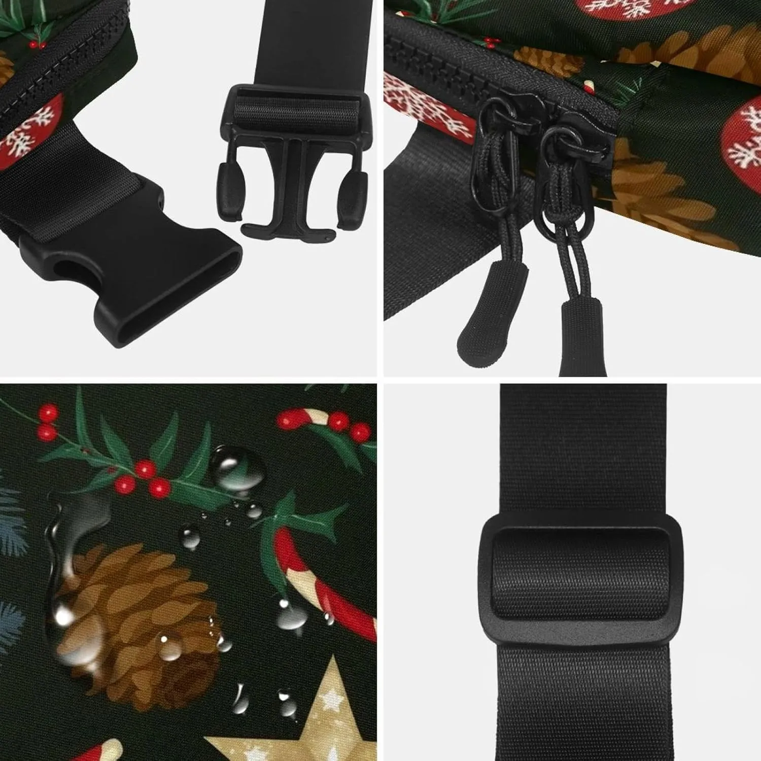 Christmas Elements-4 Crossbody Fanny Pack for Men&Women,Belt Bag for Travel Casual Walking Running Hiking Cycling