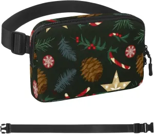 Christmas Elements-4 Crossbody Fanny Pack for Men&Women,Belt Bag for Travel Casual Walking Running Hiking Cycling