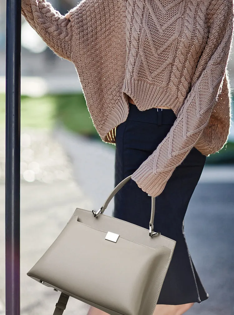 Classic Leather Large Capacity Satchel Crossbody Bag