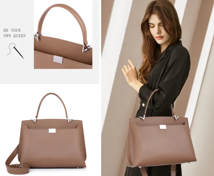 Classic Leather Large Capacity Satchel Crossbody Bag