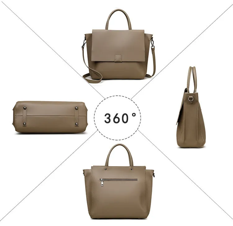 Classic Leather Large Capacity Satchel Crossbody Bag