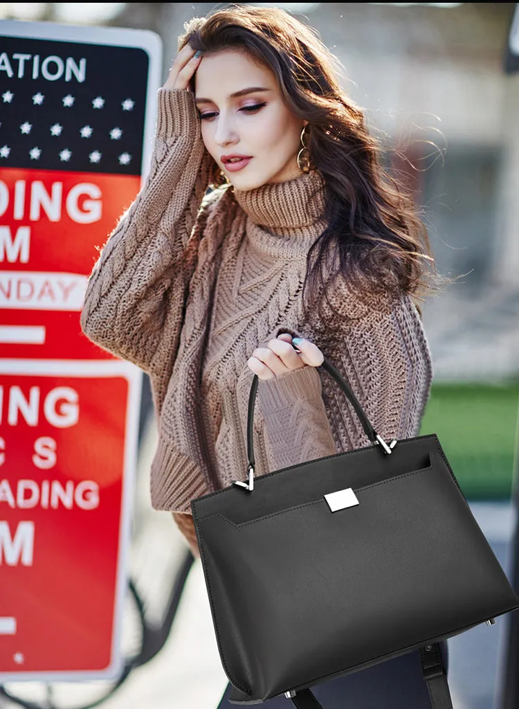 Classic Leather Large Capacity Satchel Crossbody Bag