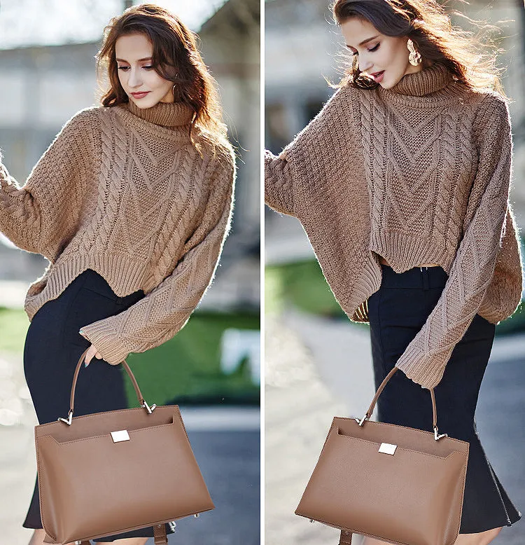 Classic Leather Large Capacity Satchel Crossbody Bag