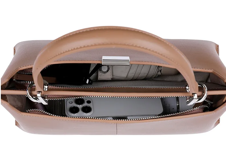 Classic Leather Large Capacity Satchel Crossbody Bag