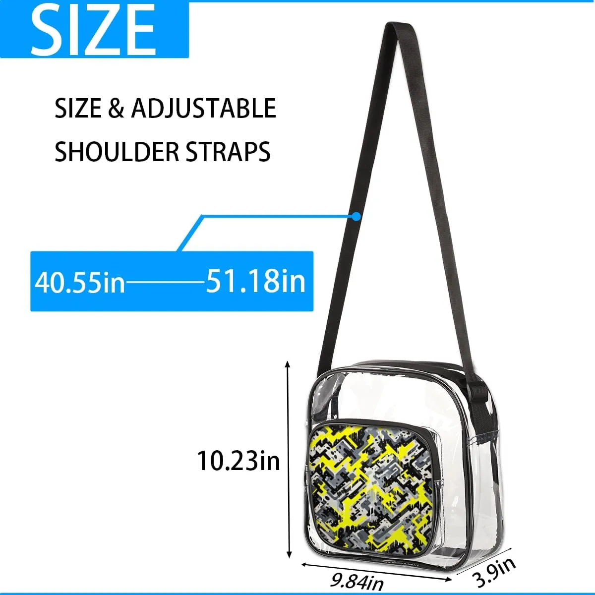Clear Crossbody Purse Bag Clear Messenger Shoulder Bags See Through Transparent Purse
