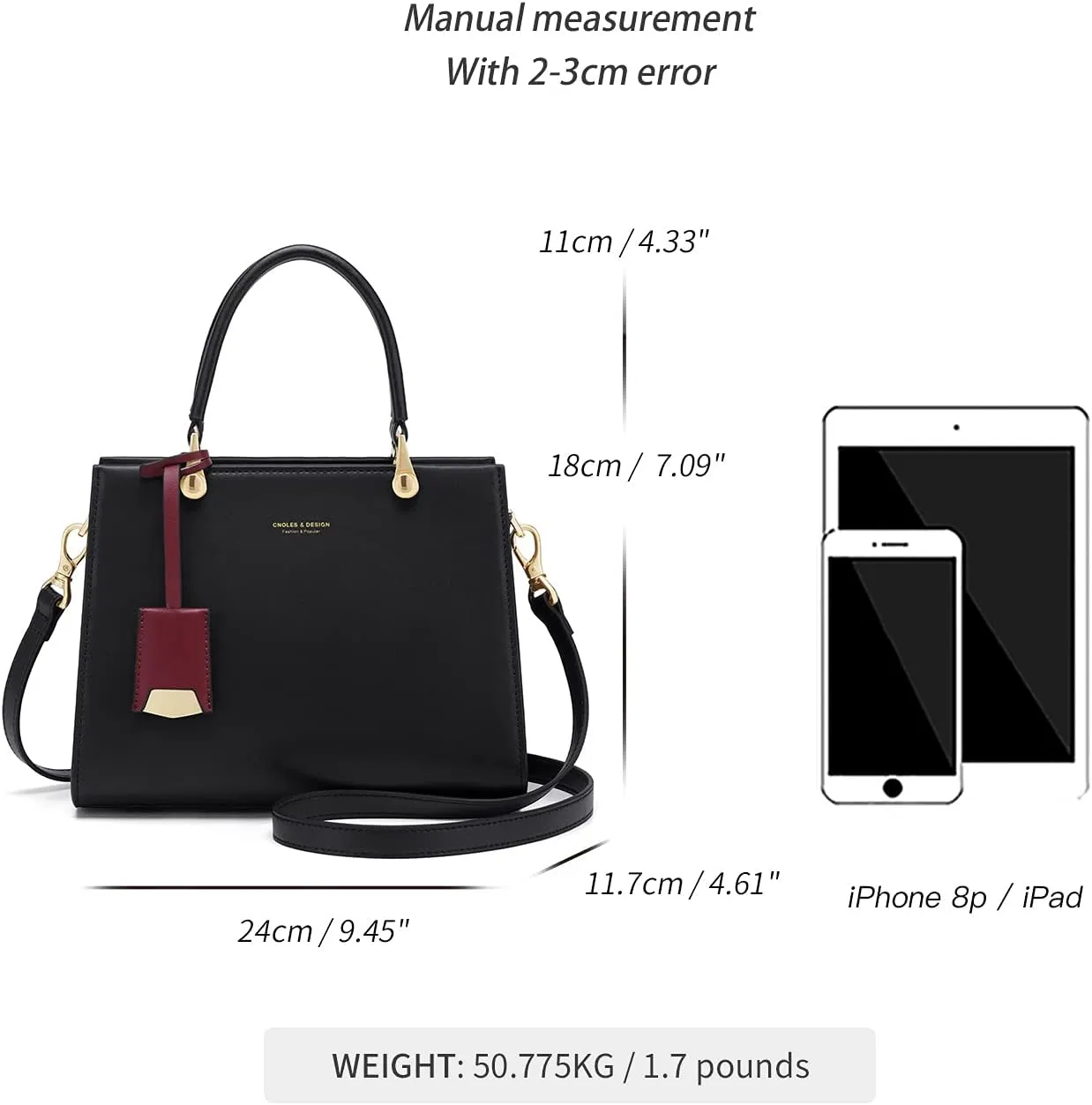 Cnoles Handbags for Women Large Capacity Tote Shoulder Bags Ladies Handle Satchel Purse