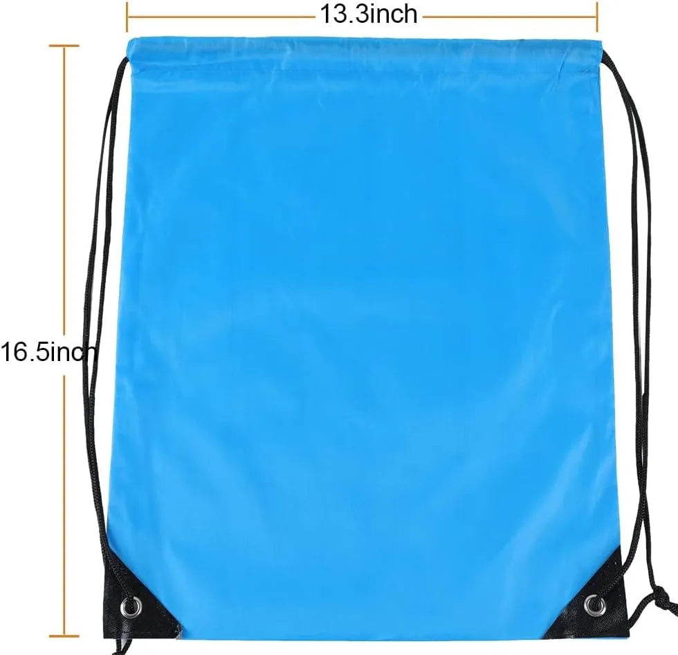 CODOBON 20 Pcs Drawstring Bags, Bulk Draw String Backpack, Cinch Polyester Bag for Gym Sport, Sky Blue