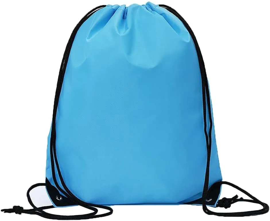 CODOBON 20 Pcs Drawstring Bags, Bulk Draw String Backpack, Cinch Polyester Bag for Gym Sport, Sky Blue