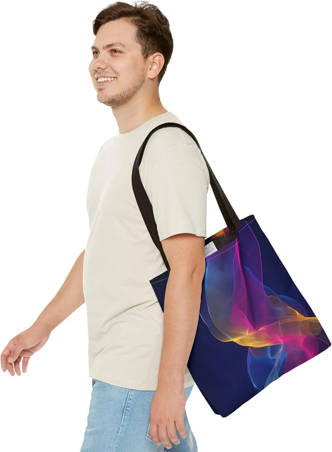 Colorful Abstract Tote Bag, Stylish Shopping Bag, Reusable Groceries Bag, Beach Day Tote, Art-Inspired Handbag