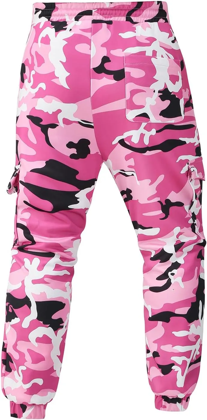 Colorful House Men Camo Cargo Jogger Sweatpants Casual Drawstring Camouflage Cargo Work Pants with Pockets
