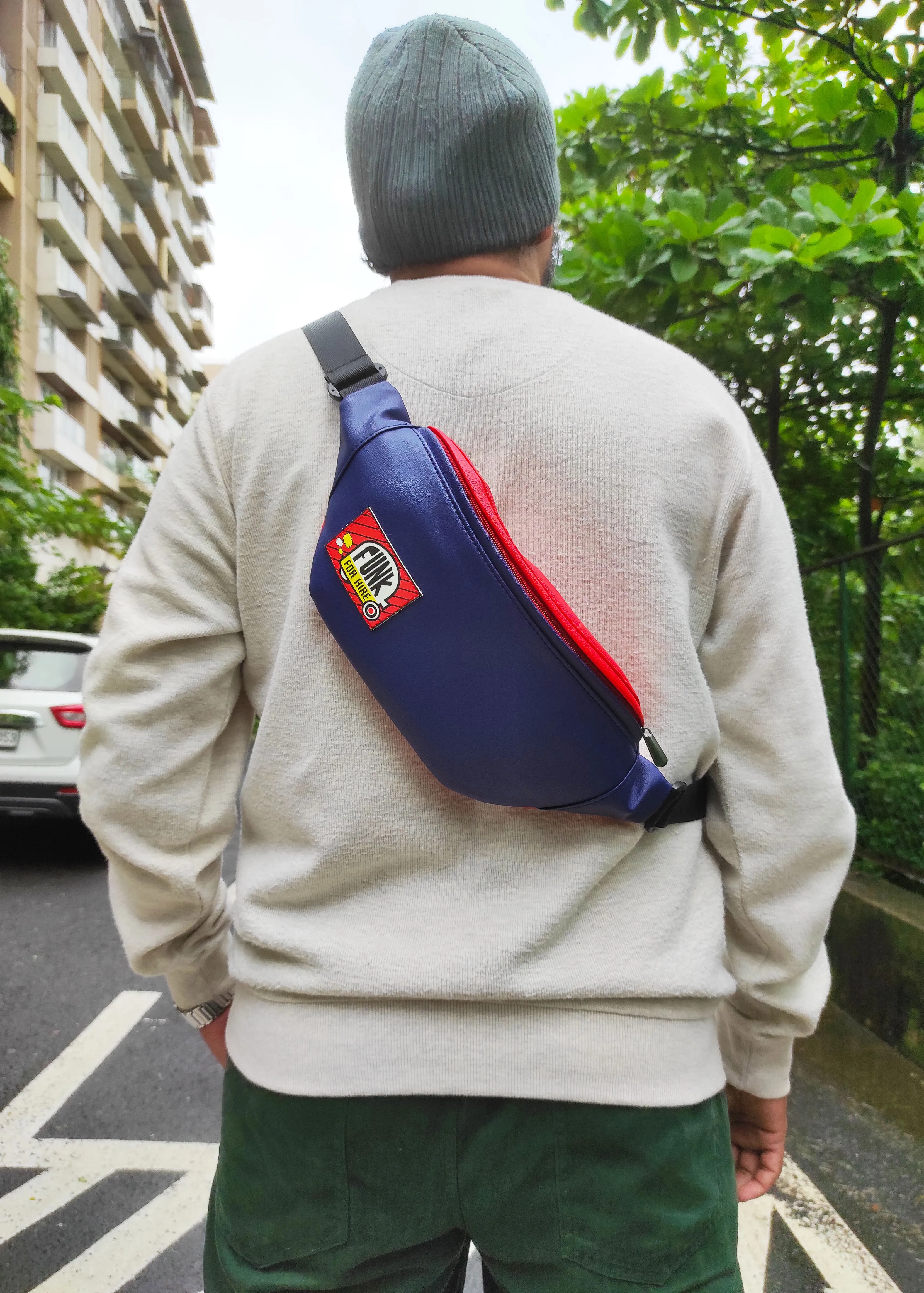 Combo Offers: Navy Red Fanny Pack & Wall Pocket Wallet Black