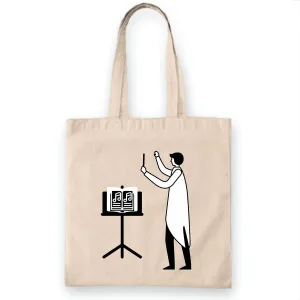 Conductor for Music Lover Musician Producer Natural White Multicolor Canvas Tote Bag