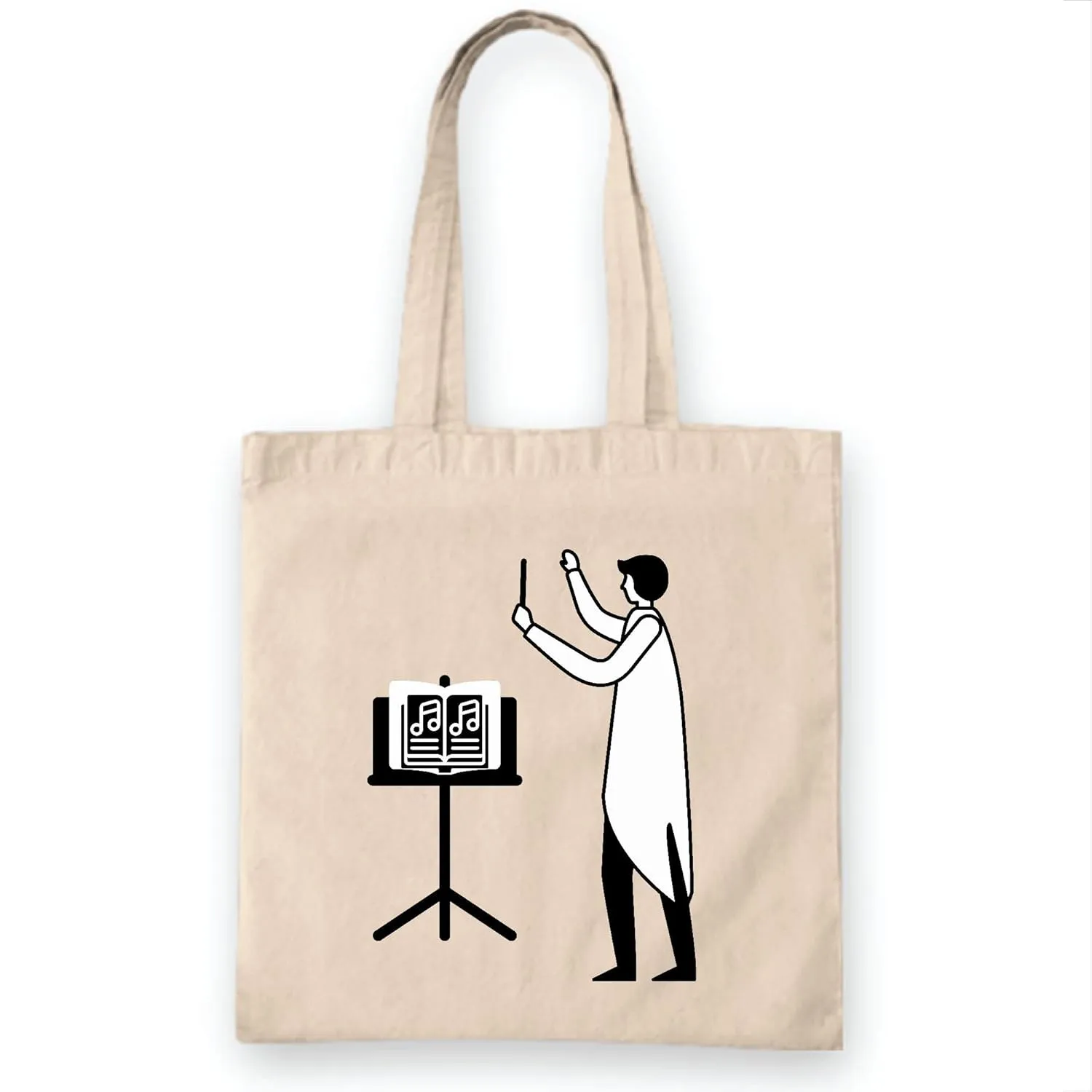Conductor for Music Lover Musician Producer Natural White Multicolor Canvas Tote Bag