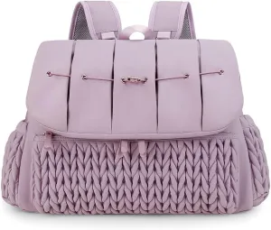 Convertible Diaper Bag Backpack Waterproof Nappy Changing Bag Travel Mummy Bag with Changing Pad & Shoulder Strap(Purple)