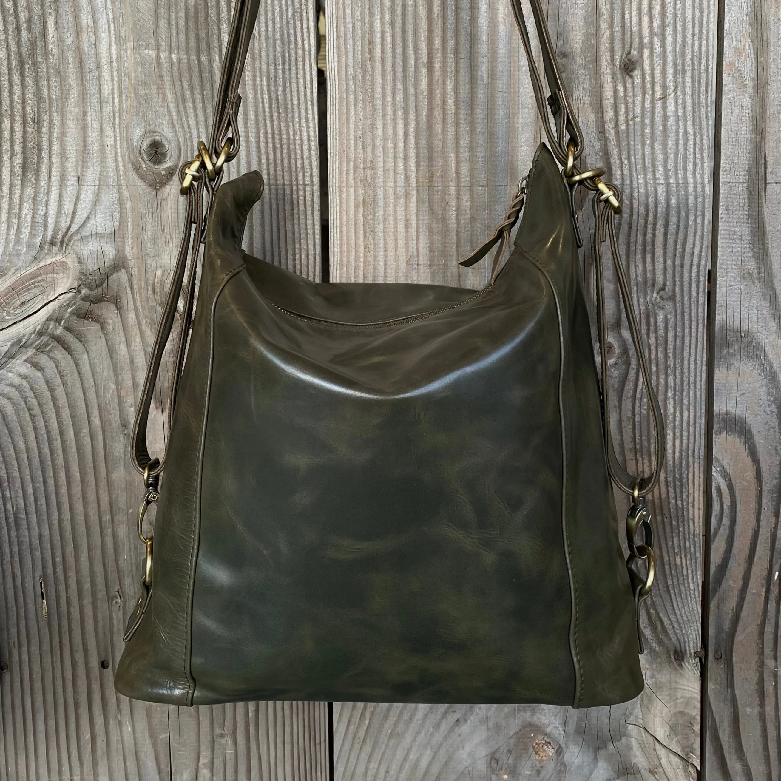 Convertible Leather Bag to Backpack