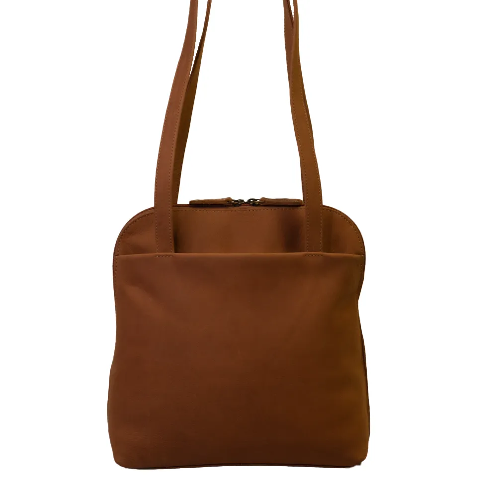 Convertible Shoulder bag to Backpack - 'Bucksport' - (New England Buff Leather)