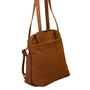Convertible Shoulder bag to Backpack - 'Bucksport' - (New England Buff Leather)