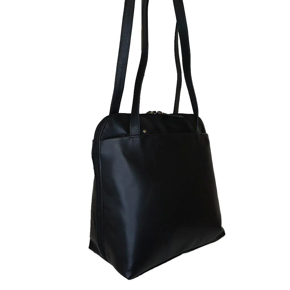 Convertible Shoulder bag to Backpack - 'Bucksport' - (New England Buff Leather)