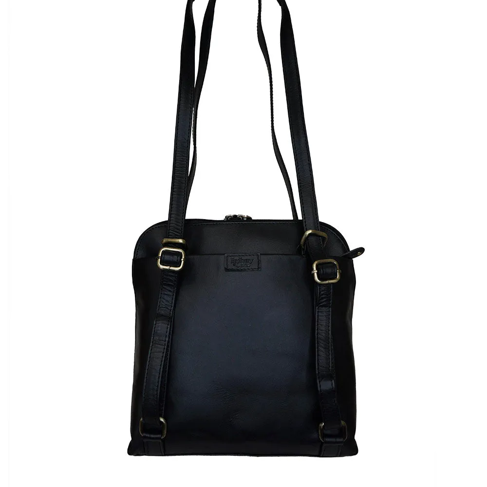 Convertible Shoulder bag to Backpack - 'Bucksport' - (New England Buff Leather)