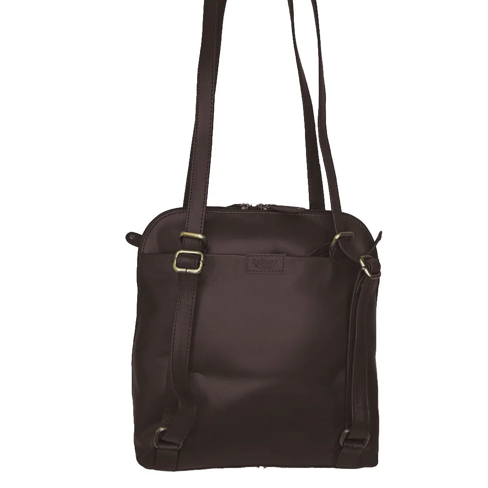 Convertible Shoulder bag to Backpack - 'Bucksport' - (New England Buff Leather)