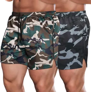 COOFANDY Men's 2 Pack Gym Workout Shorts Quick Dry Athletic Shorts 5 Inch Lightweight Sports Running Shorts with Pockets
