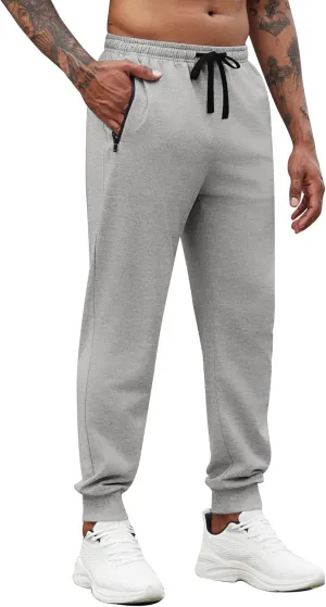 COOFANDY Men's Joggers Drawstring Jogger Sweatpants with Zipper Pockets Lightweight Slim Fit Athletic Track Pants